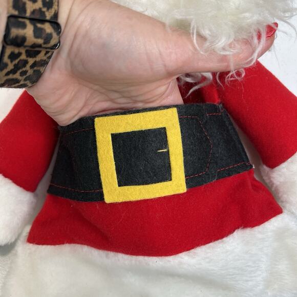 Vintage 1981 Hallmark Santa Christmas Stocking Bag Card Holder Hanging Plush - Picture 6 of 11